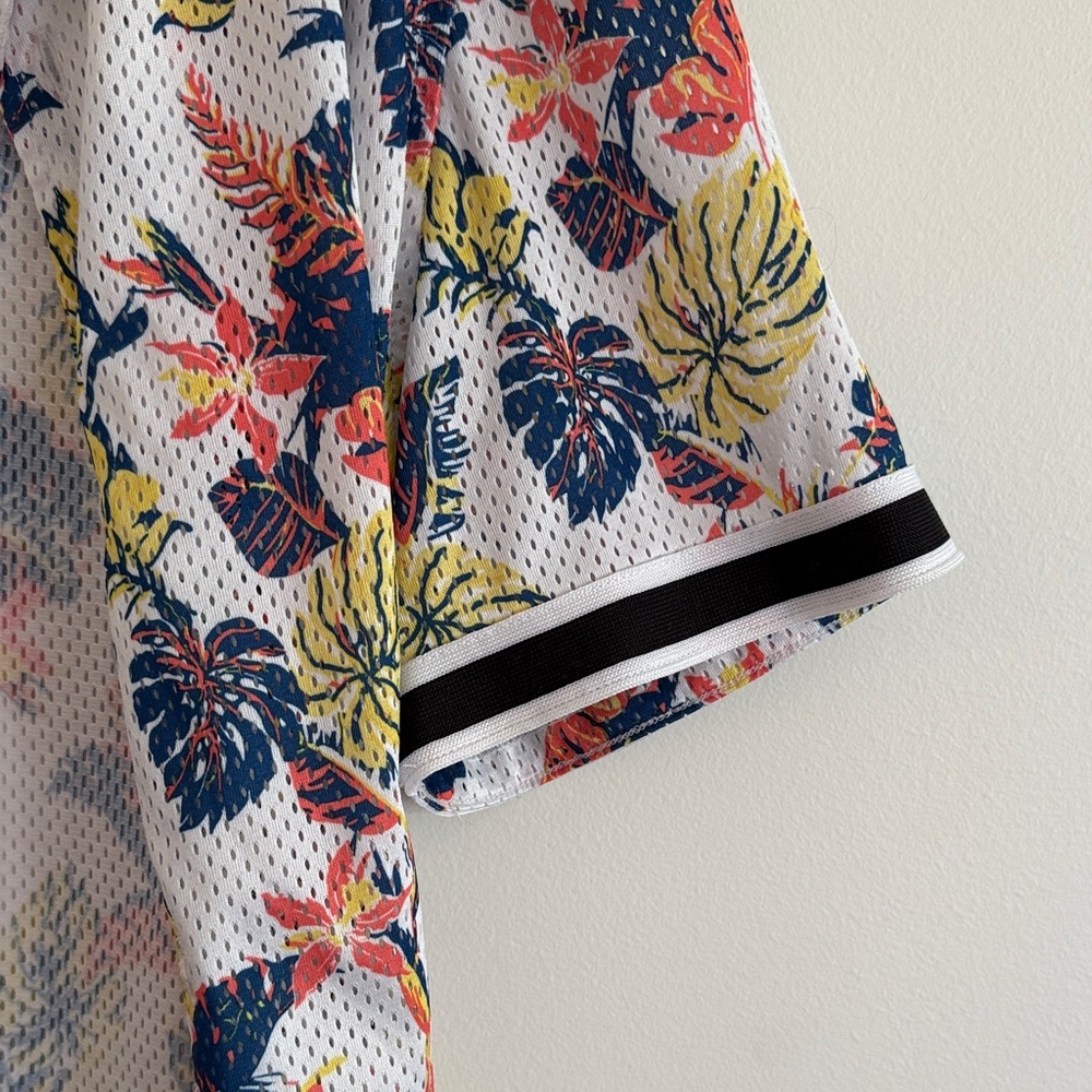 mesh printed button down - Picture 4 of 5